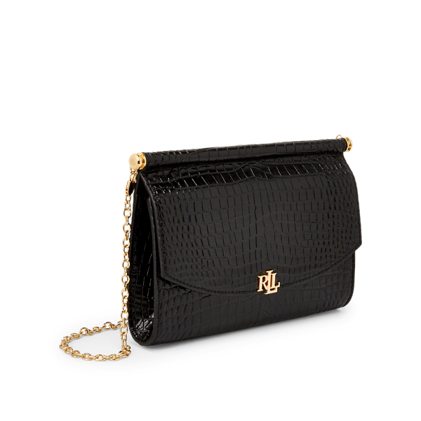 Black Leather Mini Clutch Lauren 3