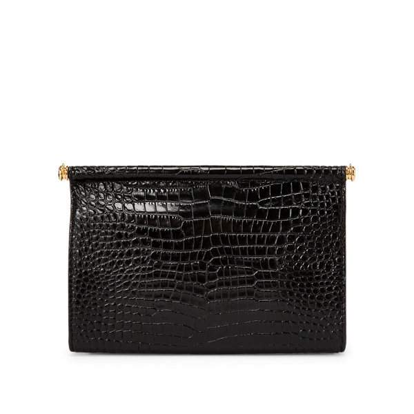 Black Leather Mini Clutch Lauren 4