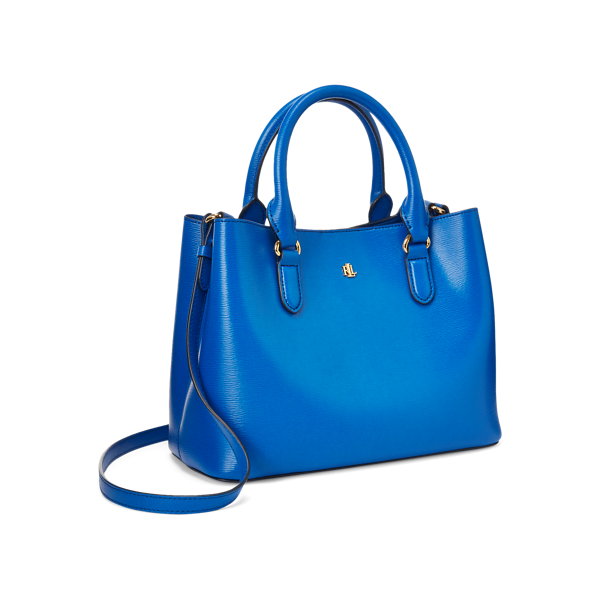 Masai Blue Leather Mini Marcy Satchel Lauren 2