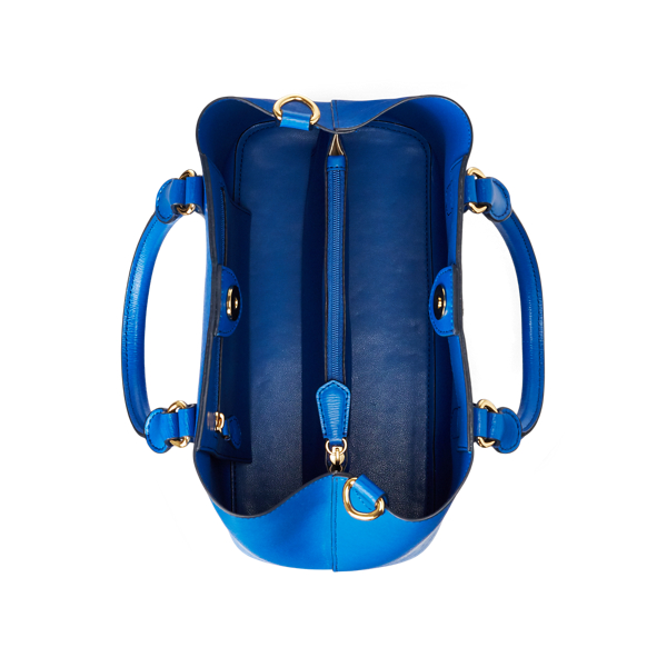 Masai Blue Leather Mini Marcy Satchel Lauren 4