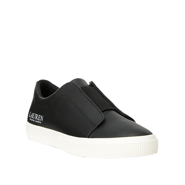 Black Judith Leather Slip-On Trainer Lauren 2