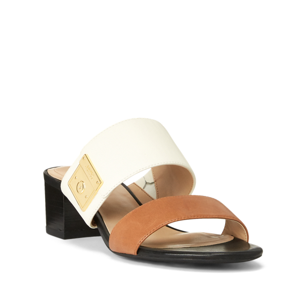 Vanilla/Black/Deep Saddle Windham Leather Sandal Lauren 3