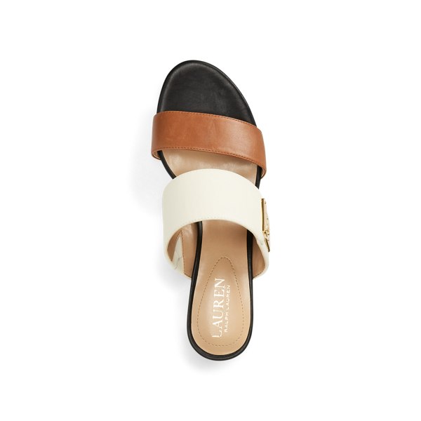 Vanilla/Black/Deep Saddle Windham Leather Sandal Lauren 5