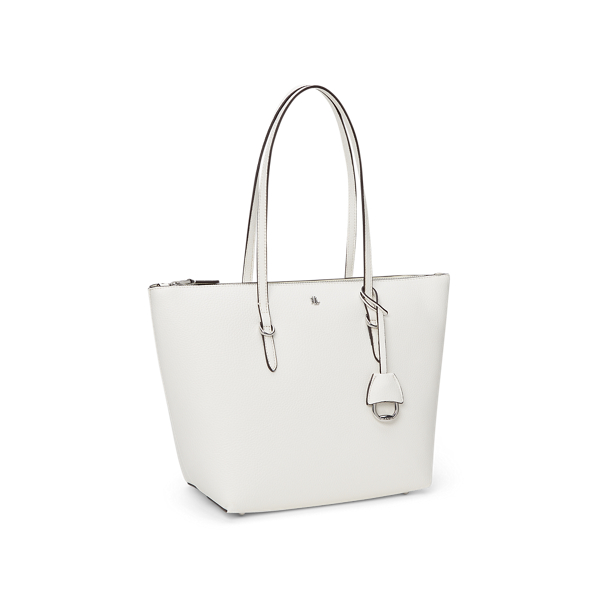 Vanilla Faux-Leather Medium Keaton Tote Lauren 2