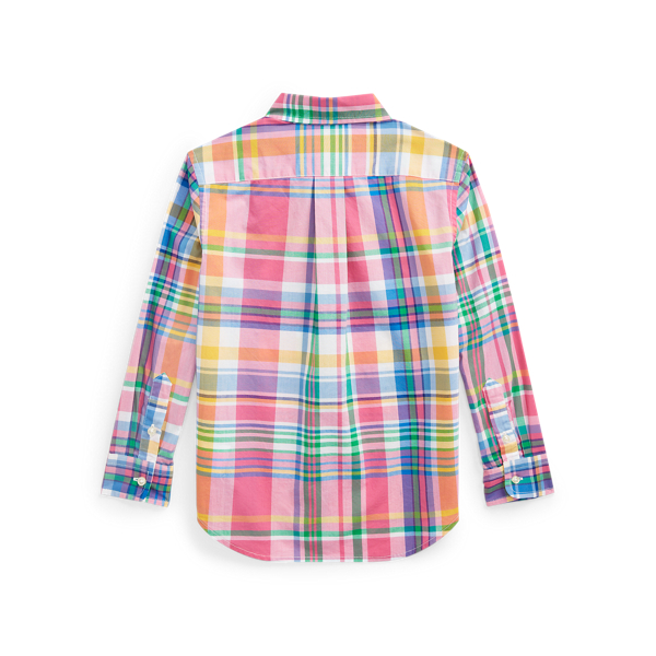 Pink Multi Plaid Cotton Poplin Shirt Boys 2-7 2