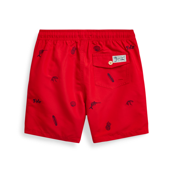 RL Red Multi Traveller Tropical Swim Trunk Boys 8-20 2