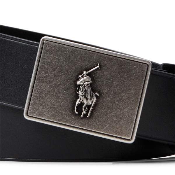 Black Big Pony&ndash;Buckle Leather Belt Boys 2