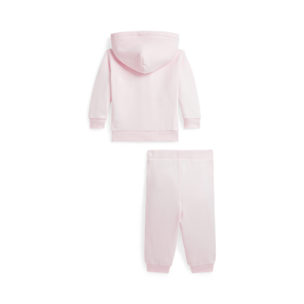 Delicate Pink French Terry Hoodie & Pant Set Baby Girl 2