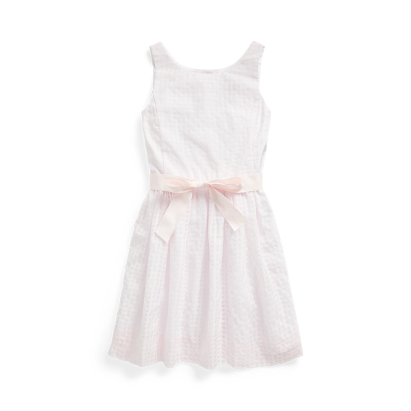 Windowpane Cotton-Blend Dress Girls 1.5-6.5 Years in 1