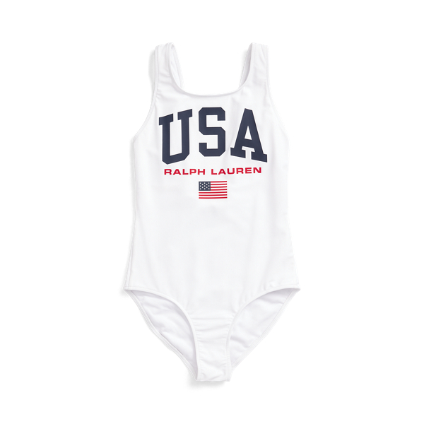 USA One Piece Swimsuit for Girls Ralph Lauren IE