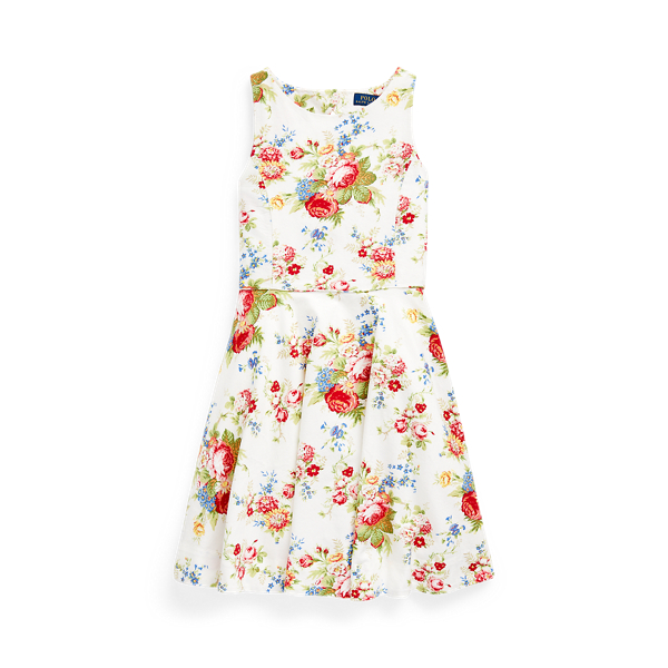 Floral Cotton Oxford Dress Girls 7-14 Years 1