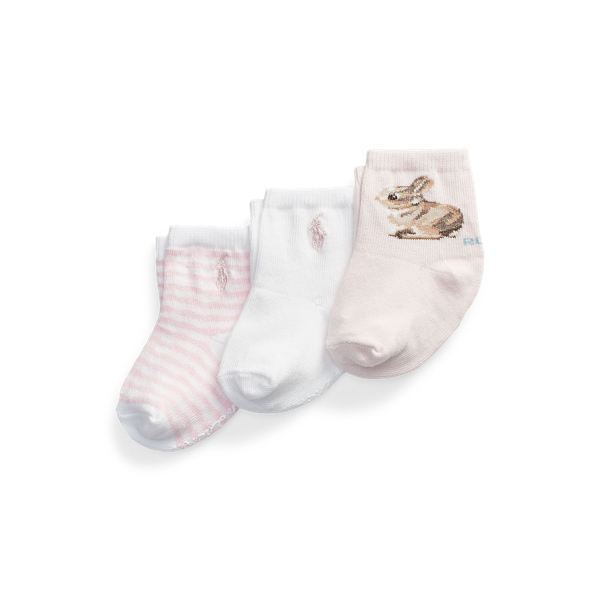 Bunny Sock 3-Pack Baby Girl em 1