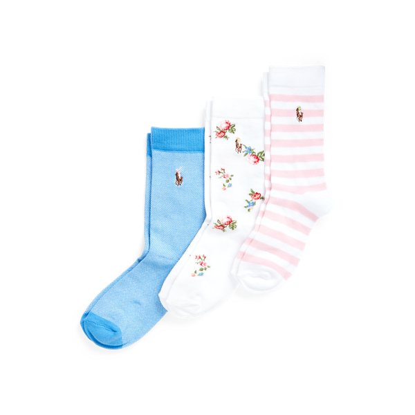 Floral &amp; Striped Sock 3-Pack Girls 1.5-6.5 Years 1