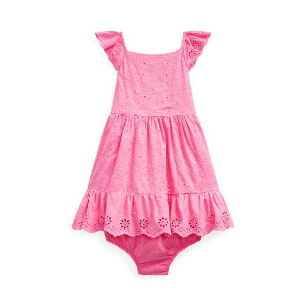 Eyelet-Trim Dress & Bloomer Baby Girl 1