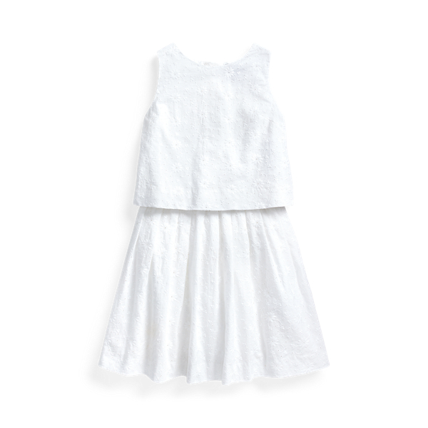 Eyelet Cotton Top & Skirt Girls 7-14 Years em 1