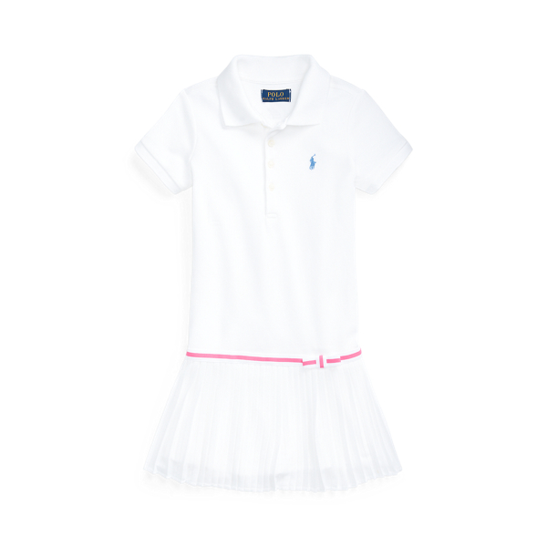 Pleated Mesh Polo Dress Girls 1.5-6.5 Years 1