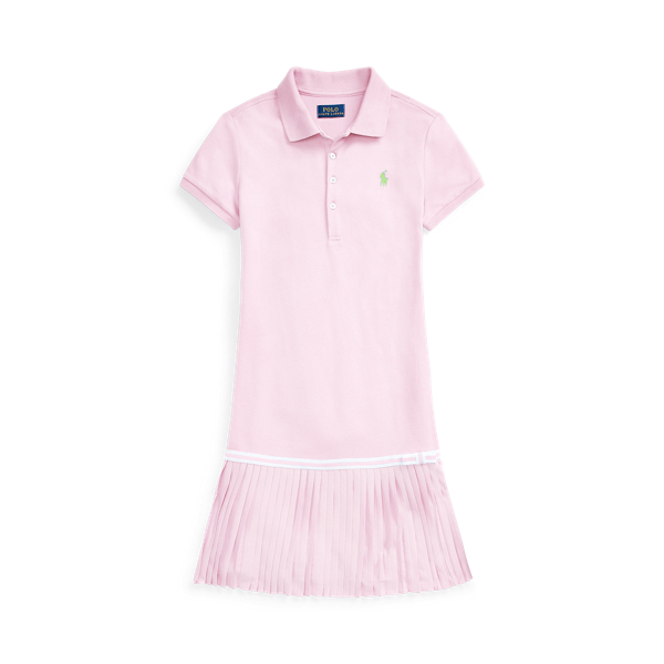 Pleated Mesh Polo Dress Girls 7-14 Years in 1