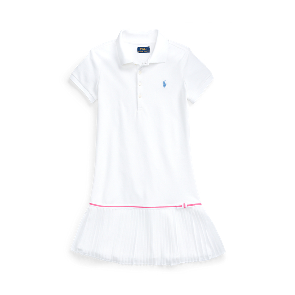 Pleated Mesh Polo Dress Girls 7-14 Years em 1