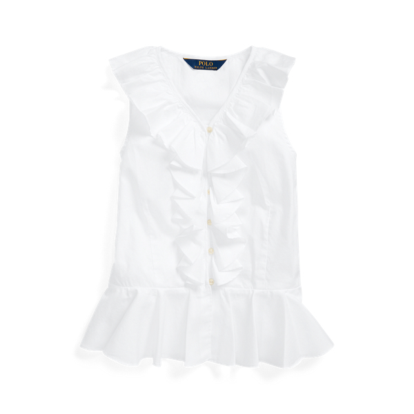 Cotton Oxford Peplum Top