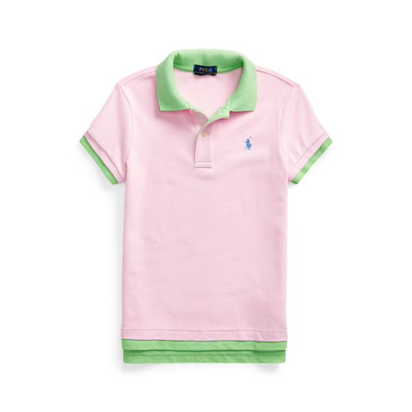 Layered Stretch Mesh Polo Girls 7-14 Years in 1