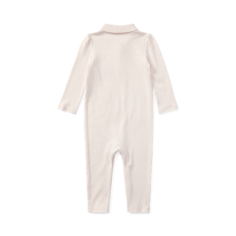 Детский комбинезон Ralph Lauren Cotton Interlock Polo Coverall, цвет: Розовый