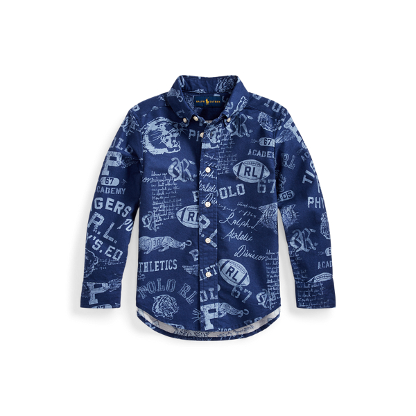 Camisa Oxford de algod&oacute;n estampada Boys 6-14 Years en 1