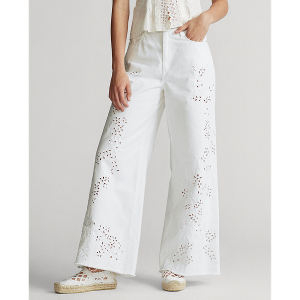 White BB Wide-Leg Crop Jeans Polo Ralph Lauren 4