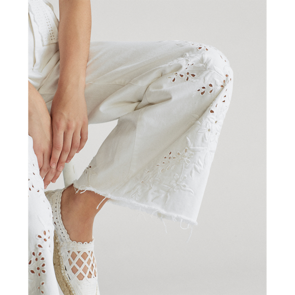 White BB Wide-Leg Crop Jeans Polo Ralph Lauren 6