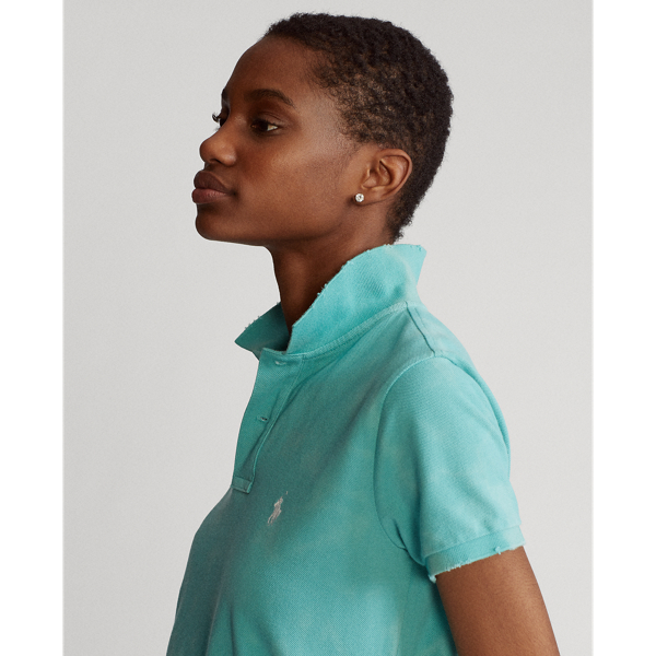 Deep Seafoam Classic Fit Frayed Polo Shirt Polo Ralph Lauren 5
