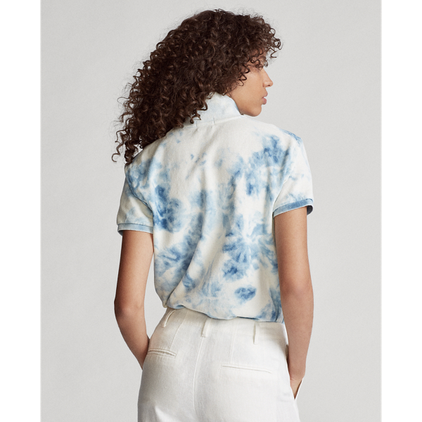 Dark Indigo Bleach Out Indigo Tie-Dye Polo Shirt Polo Ralph Lauren 4