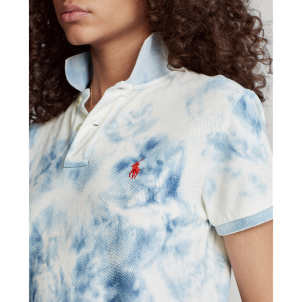 Dark Indigo Bleach Out Indigo Tie-Dye Polo Shirt Polo Ralph Lauren 5