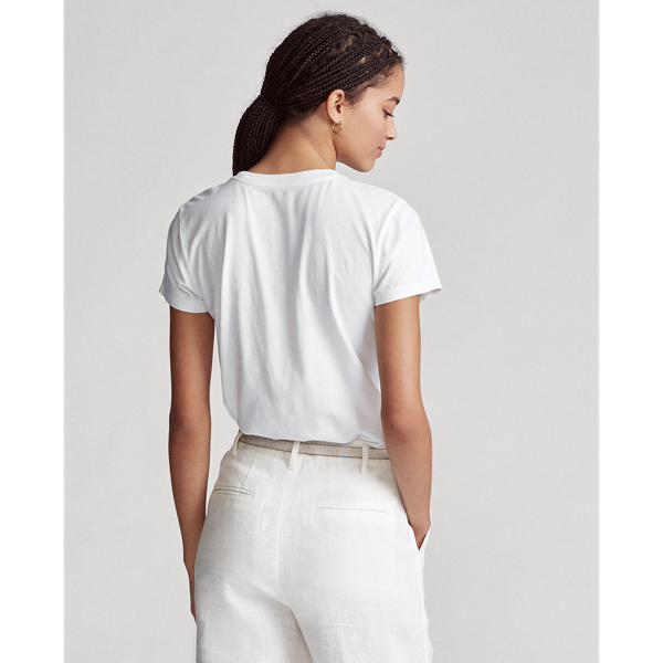White Polo Cotton Jersey Tee Polo Ralph Lauren 4