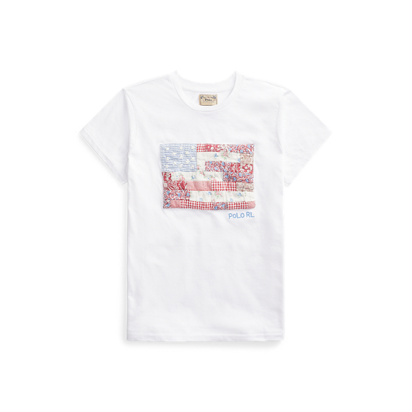 Patchwork Flag Cotton Tee Polo Ralph Lauren in 1