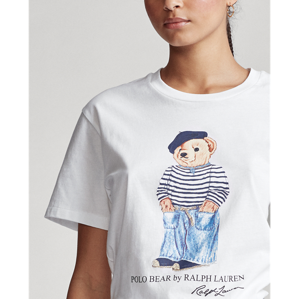 White Polo Bear Crewneck Tee Polo Ralph Lauren 5