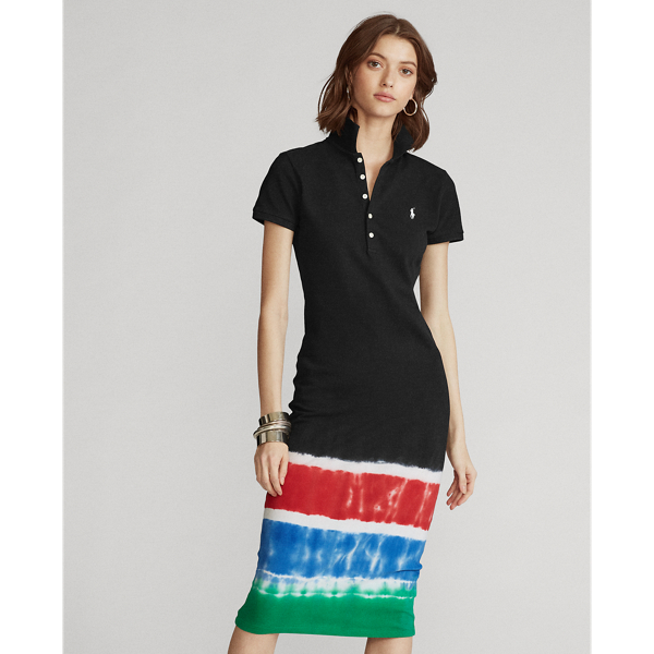 Polo Black/Multi Tie-Dye Polo Shirt Dress Polo Ralph Lauren 4