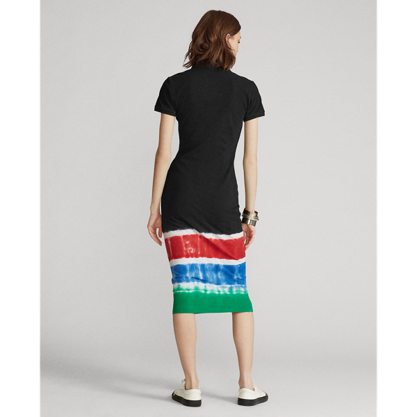 Polo Black/Multi Tie-Dye Polo Shirt Dress Polo Ralph Lauren 5