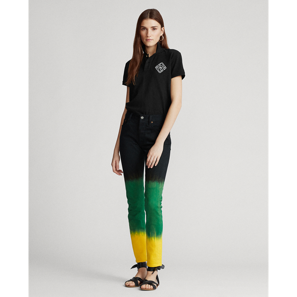 Black Classic Fit Beaded Polo Shirt Polo Ralph Lauren 3