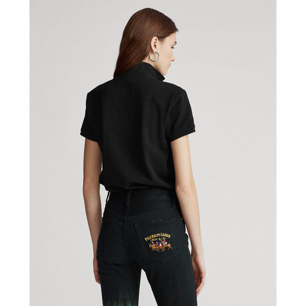 Black Classic Fit Beaded Polo Shirt Polo Ralph Lauren 4