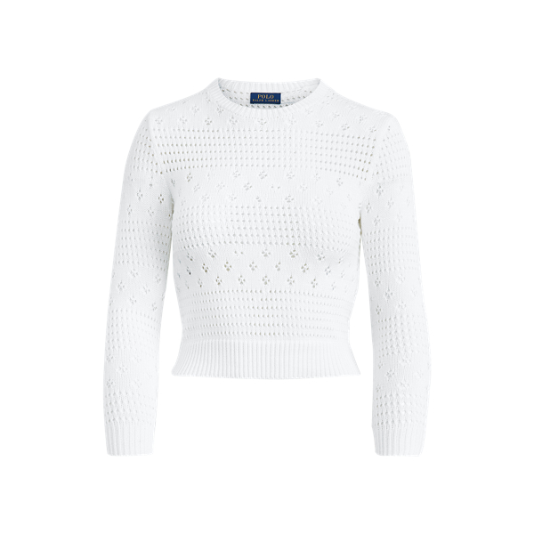 Cropped Pointelle Knit Top Polo Ralph Lauren in 1