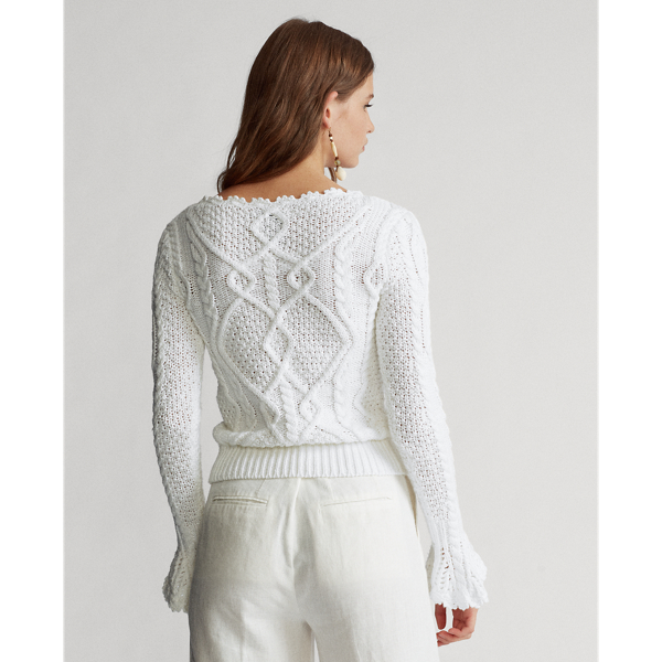 White Aran-Knit Jumper Polo Ralph Lauren 4
