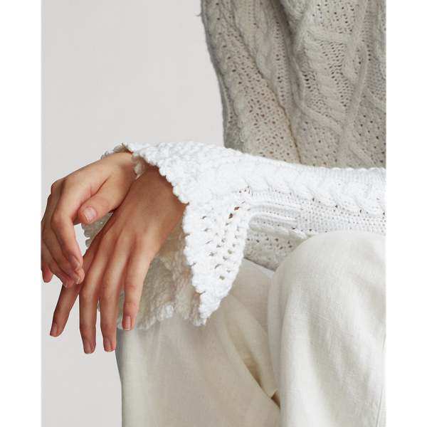 White Aran-Knit Jumper Polo Ralph Lauren 6