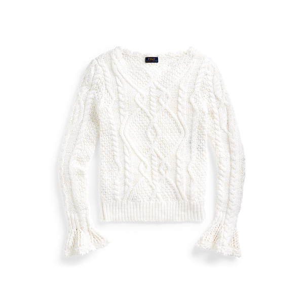 White Aran-Knit Jumper Polo Ralph Lauren 2