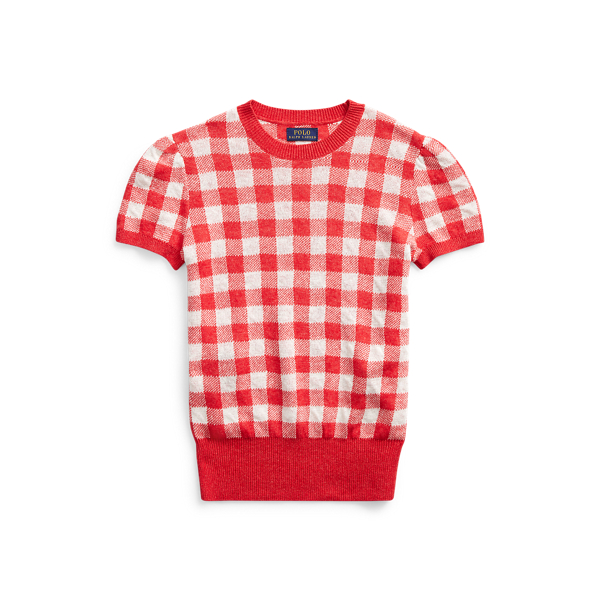 Gingham Short-Sleeve Sweater Polo Ralph Lauren em 1