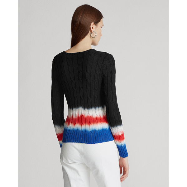 Black Multi Tie-Dye Cable-Knit Jumper Polo Ralph Lauren 4