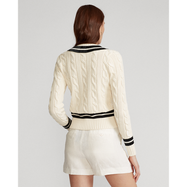 Cream/Black Beaded Cricket Jumper Polo Ralph Lauren 4