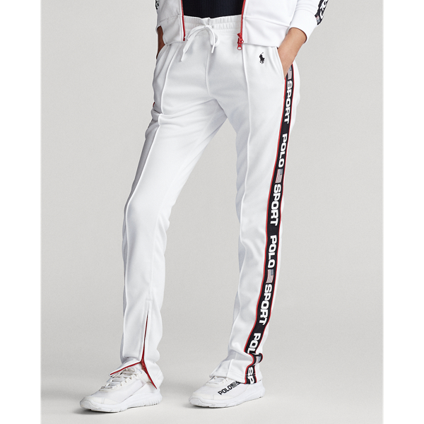 White Striped-Trim Fleece Tracksuit Trouser Polo Ralph Lauren 3