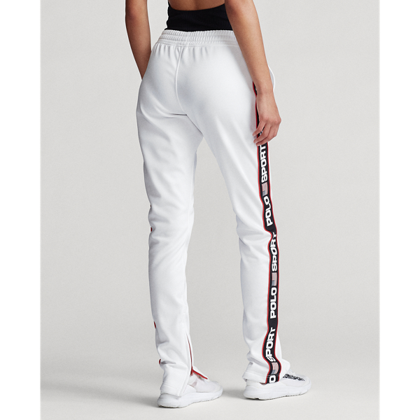 White Striped-Trim Fleece Tracksuit Trouser Polo Ralph Lauren 4