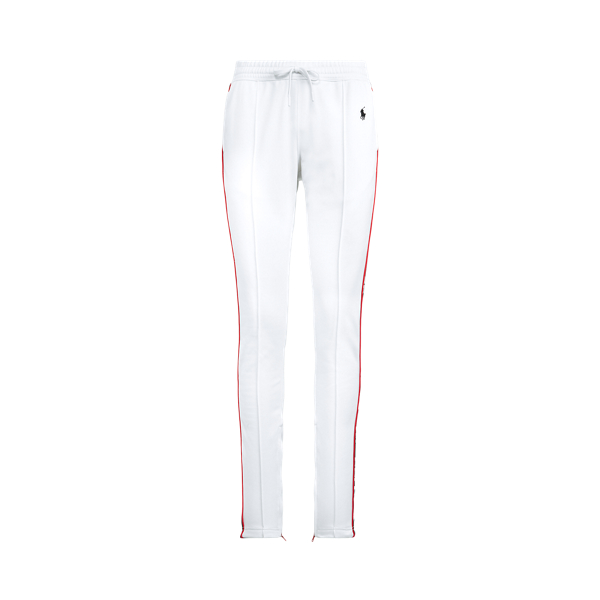 White Striped-Trim Fleece Tracksuit Trouser Polo Ralph Lauren 2