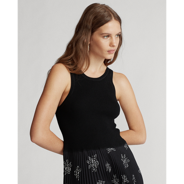 Black Rose Floral Pleated Sleeveless Dress Polo Ralph Lauren 6