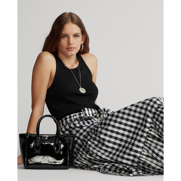 Polo Black/White Tiered Silk Skirt Polo Ralph Lauren 8